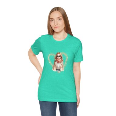 Women's Heart Portrait Tee — Cozy Chic Girl Illustration