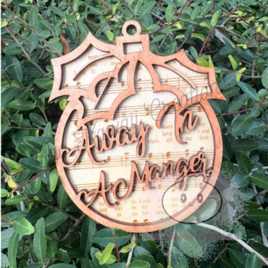 Wooden Christmas Ornament (Away in the Manger)