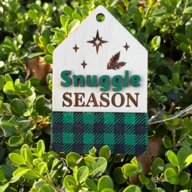 Handmade Wooden Christmas Ornament (Snuggle Season)