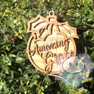 Wooden Christmas Ornament (Amazing Grace)